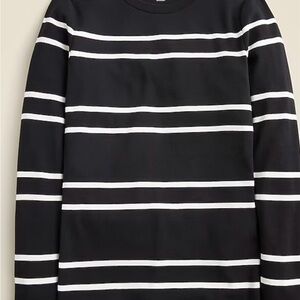 J.Crew Black Crewneck Top with White Stripe